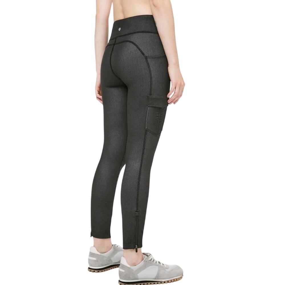 Lululemon Scenic Route 7/8 Activewear Pocket Leggings 25" Black Size 10 - Picture 11 of 16